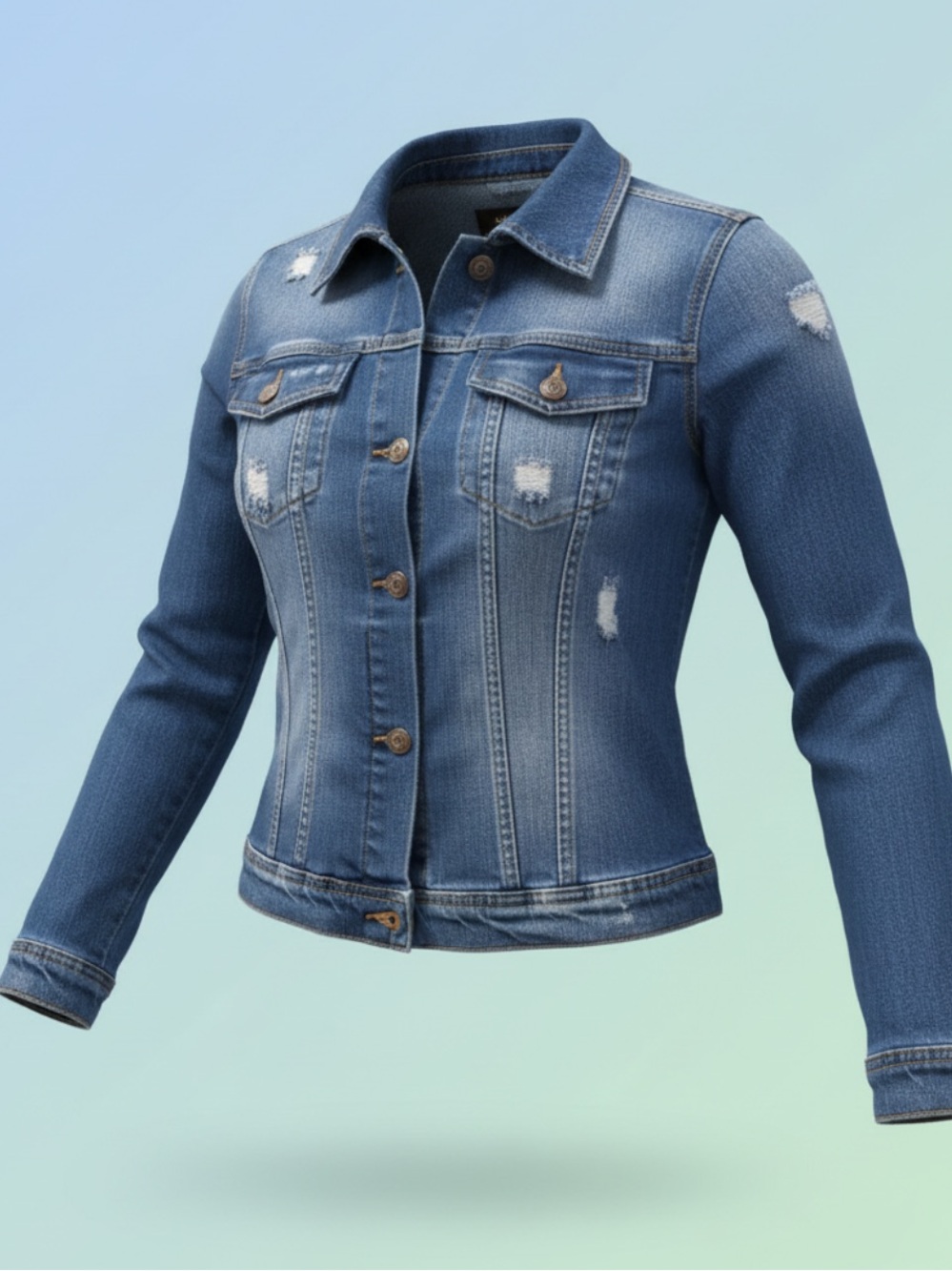 Kut from the Kloth Light to Medium Blue Denim Jacket woman’s